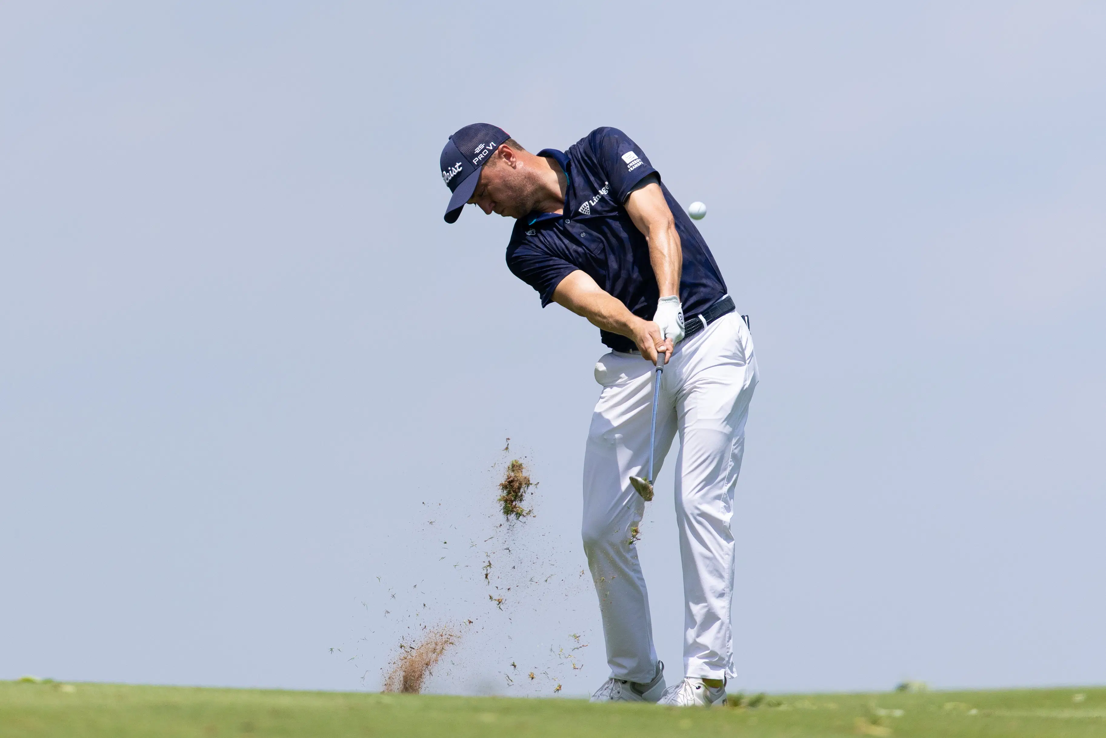 Justin Thomas takes a shot during his second round at the 2025 Travelers Championship - Image Source: Imagn